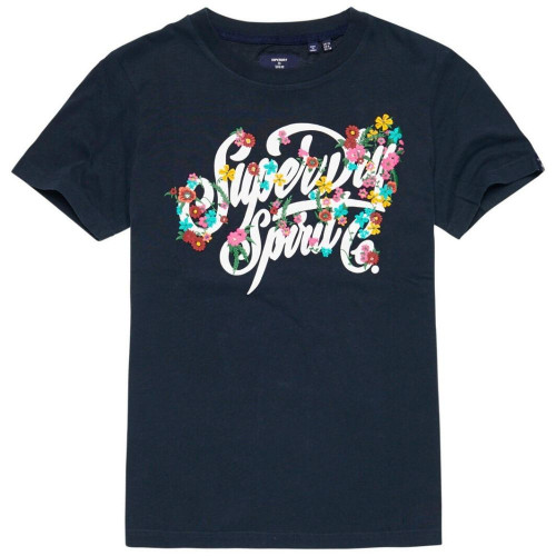 Superdry Γυναικεία κοντομάνικη μπλούζα Script Style Floral T-Shirt